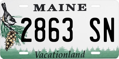 ME license plate 2863SN