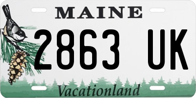 ME license plate 2863UK