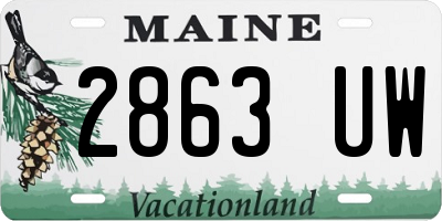 ME license plate 2863UW