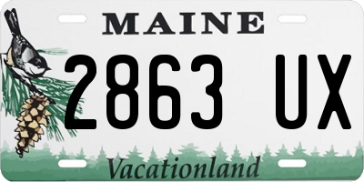 ME license plate 2863UX