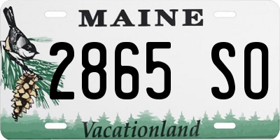 ME license plate 2865SO