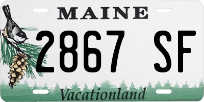 ME license plate 2867SF