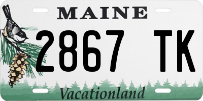 ME license plate 2867TK