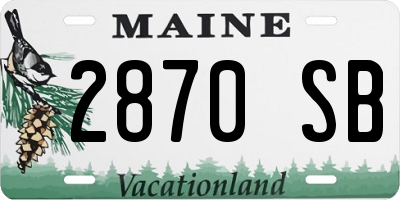 ME license plate 2870SB