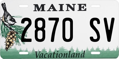 ME license plate 2870SV