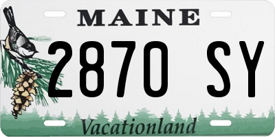 ME license plate 2870SY