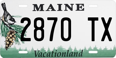 ME license plate 2870TX