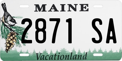 ME license plate 2871SA