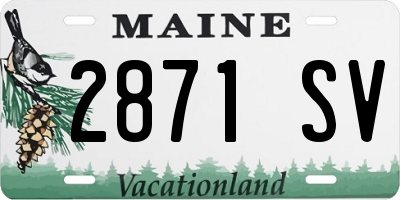 ME license plate 2871SV