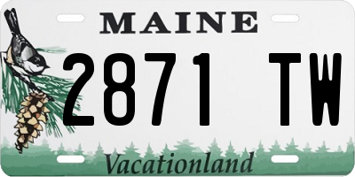 ME license plate 2871TW