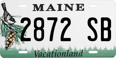 ME license plate 2872SB