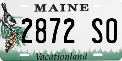 ME license plate 2872SO