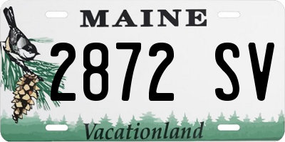 ME license plate 2872SV