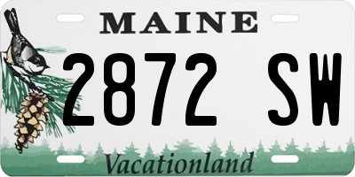 ME license plate 2872SW