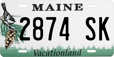 ME license plate 2874SK