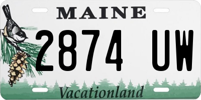 ME license plate 2874UW