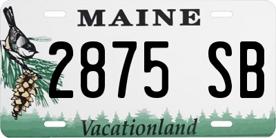 ME license plate 2875SB