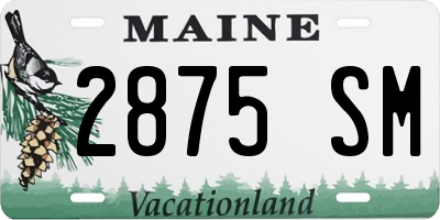 ME license plate 2875SM