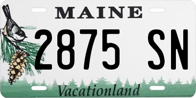 ME license plate 2875SN
