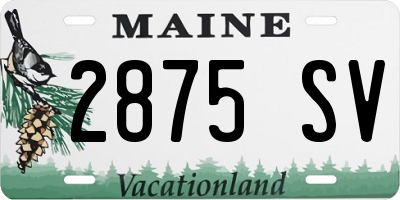 ME license plate 2875SV