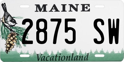 ME license plate 2875SW