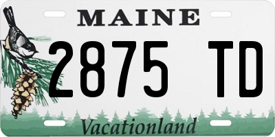 ME license plate 2875TD