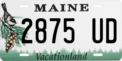 ME license plate 2875UD