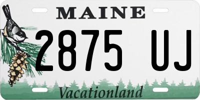 ME license plate 2875UJ