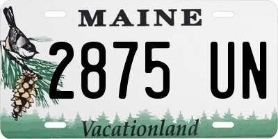 ME license plate 2875UN