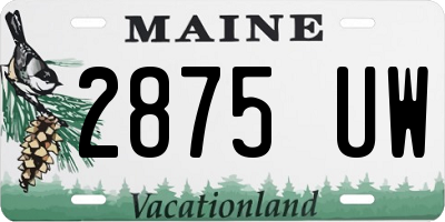 ME license plate 2875UW