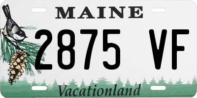 ME license plate 2875VF