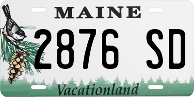 ME license plate 2876SD