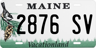 ME license plate 2876SV