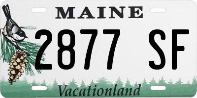 ME license plate 2877SF