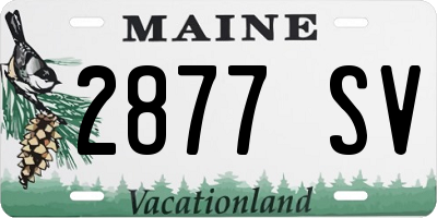 ME license plate 2877SV