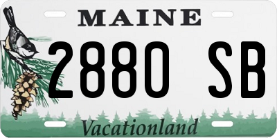 ME license plate 2880SB