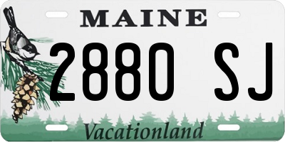 ME license plate 2880SJ