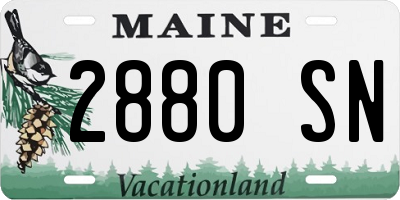 ME license plate 2880SN