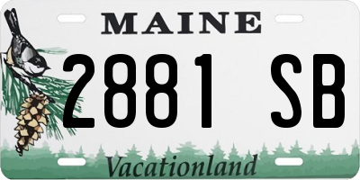 ME license plate 2881SB