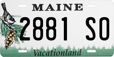 ME license plate 2881SO