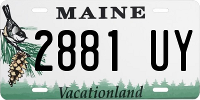 ME license plate 2881UY