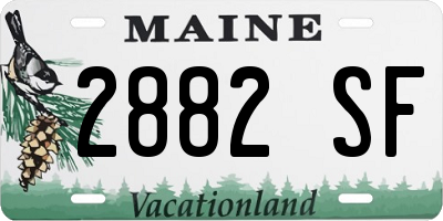 ME license plate 2882SF