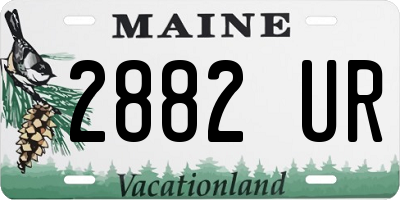 ME license plate 2882UR