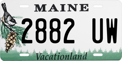 ME license plate 2882UW