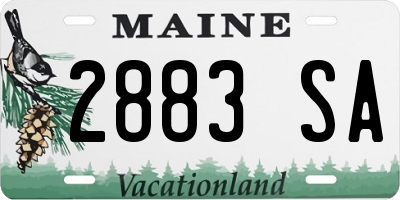 ME license plate 2883SA