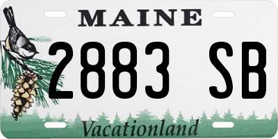 ME license plate 2883SB