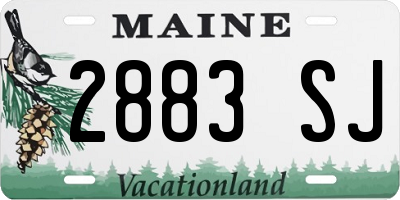 ME license plate 2883SJ