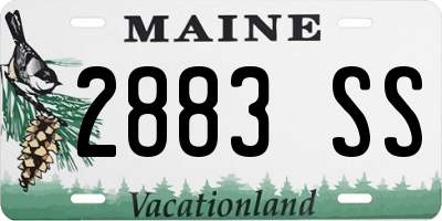 ME license plate 2883SS