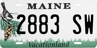 ME license plate 2883SW