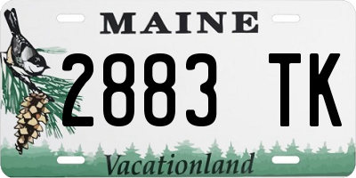 ME license plate 2883TK